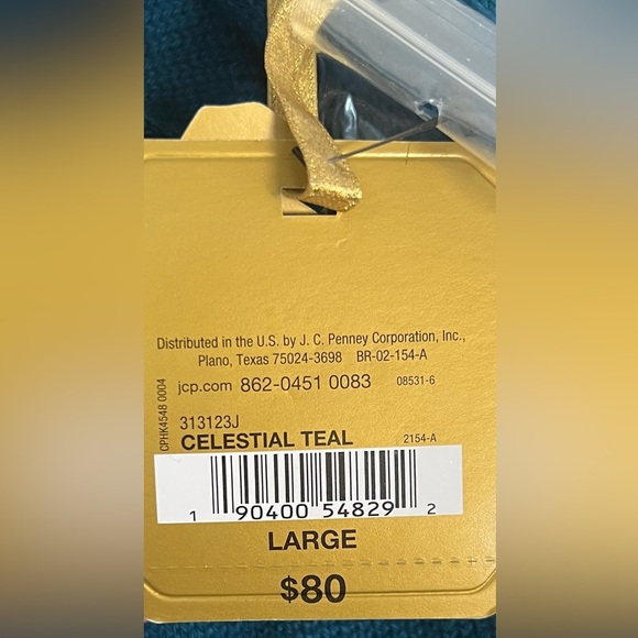 NWT Rye grass Cashmere blend button up cardigan. Rhinestone buttons Teal large - Picture 7 of 7